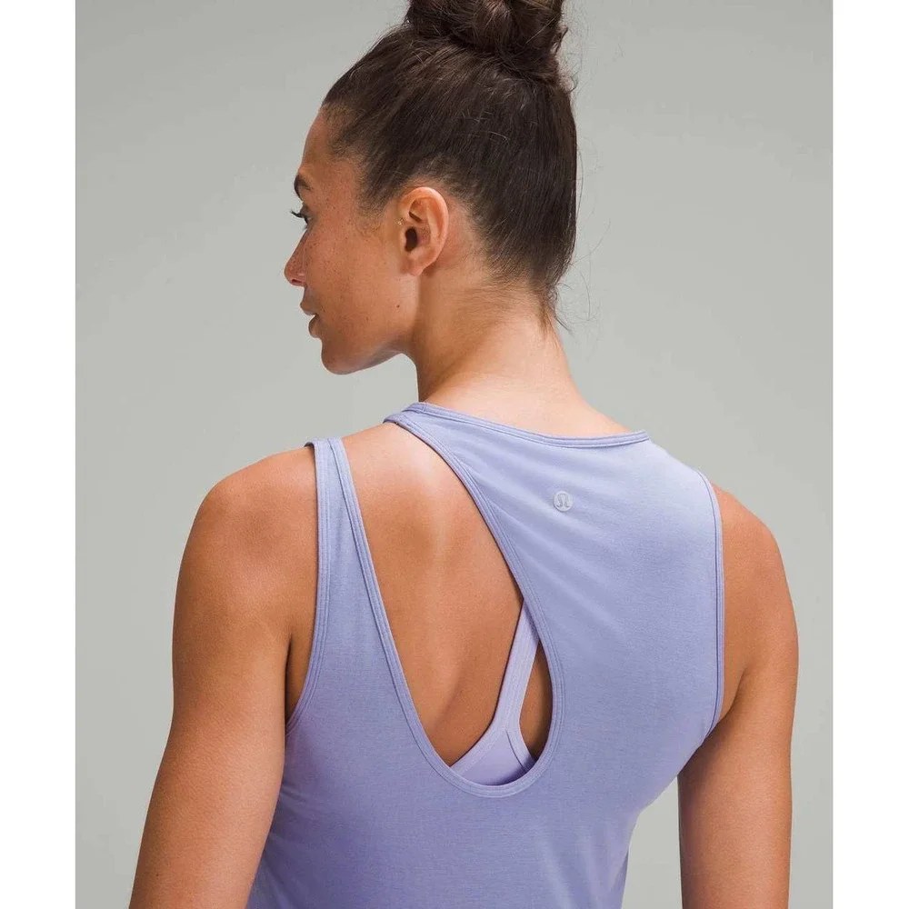 Lululemon Shoulder Cut-Out Yoga Tank‎ Top Dark Lavender Size 12